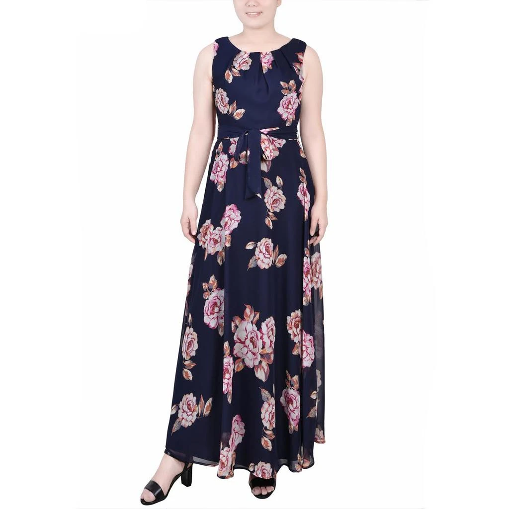 NY Collection Petites Womens Chiffon Floral Maxi Dress 3