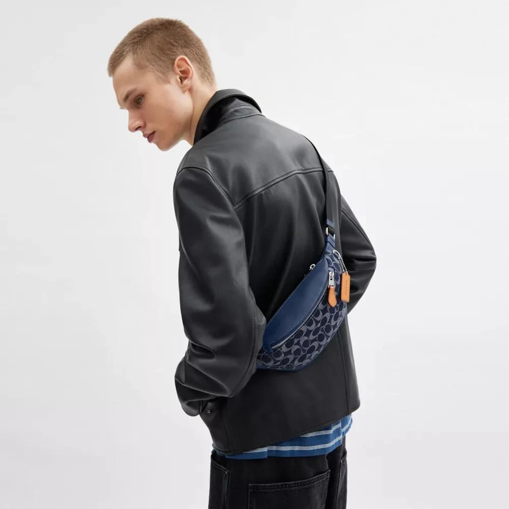Coach Warren Mini Belt Bag In Signature Denim 7