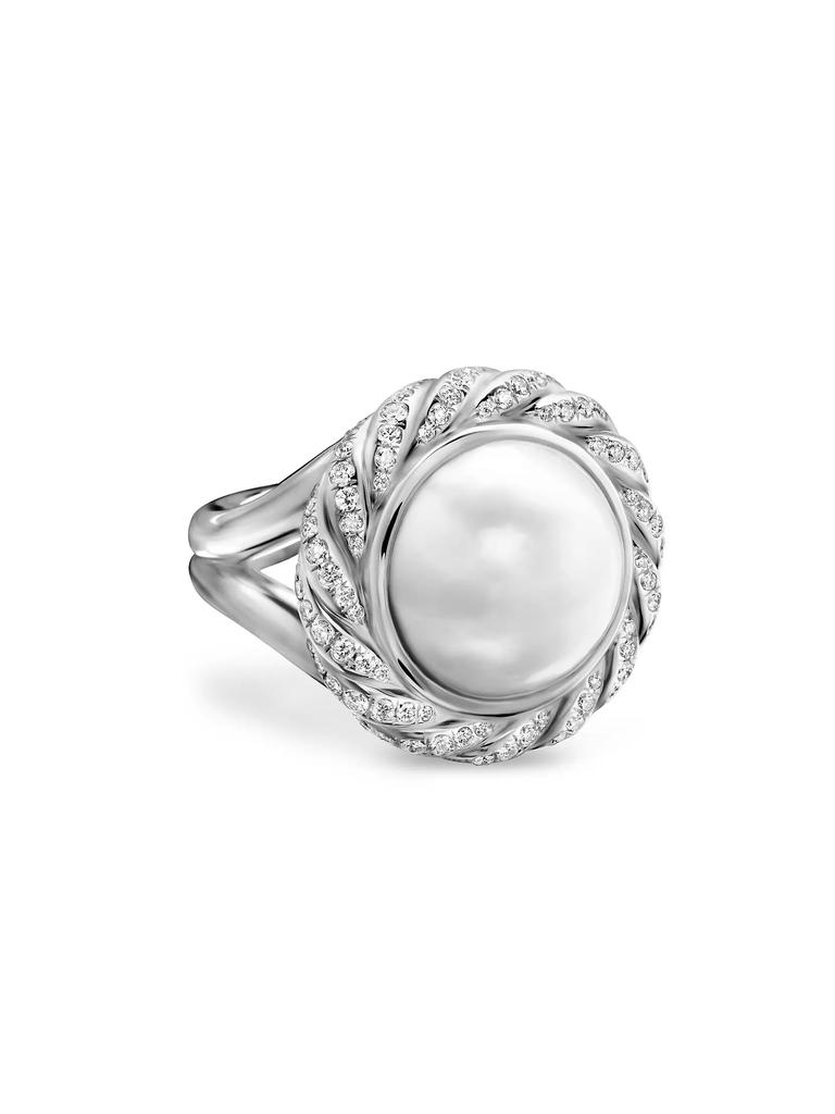 David Yurman Pearl Classics Cable Halo Ring in Sterling Silver