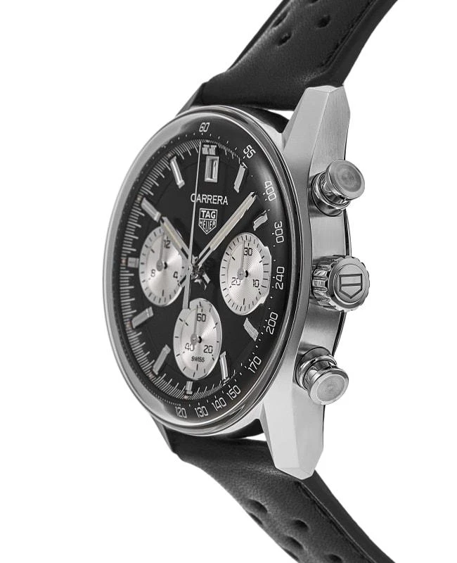 TAG Heuer Tag Heuer Carrera Chronograph 39mm Automatic Black Dial Leather Strap Men's Watch CBS2210.FC6534 3