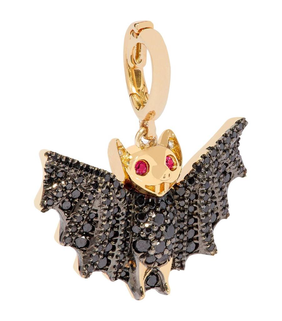 Annoushka Yellow Gold, Diamond and Ruby Mythology Bat Charm