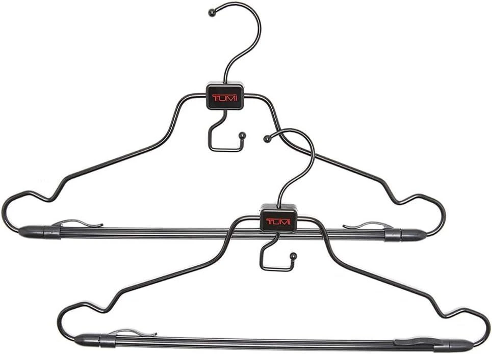 Tumi TUMI - 2-Piece Hangers Set - Travel Clothes Hanger for Suit, Coat 
Trousers - Space Saving Garment Bag Hangers w/ Hooks - Black