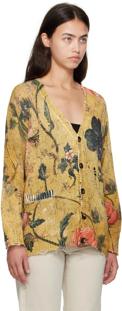 R13 Yellow Printed Boyfriend Cardigan 2