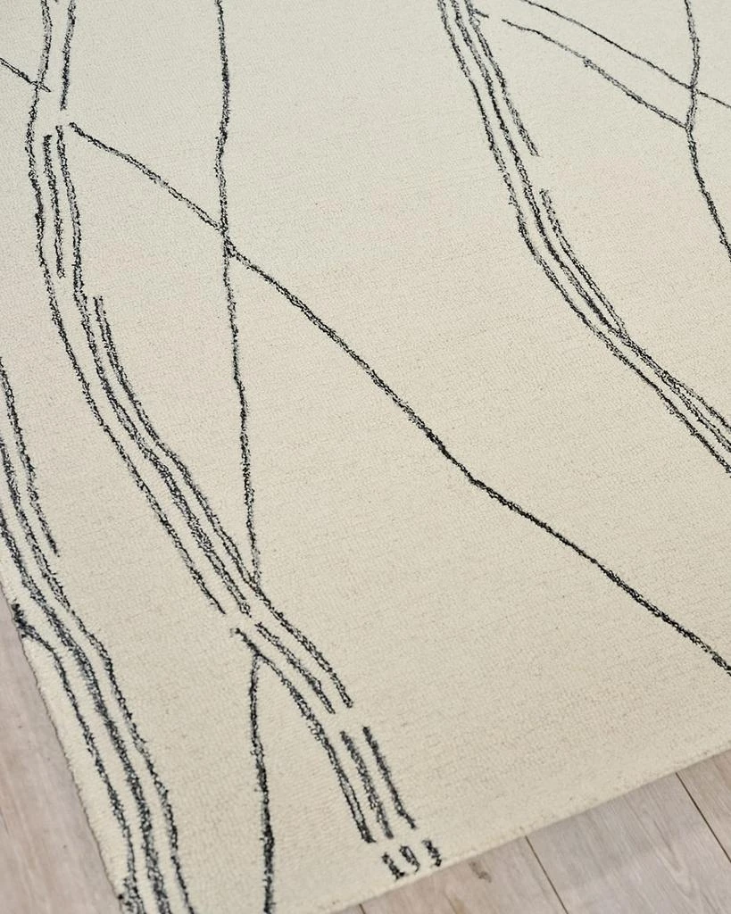 Exquisite Rugs Tangiers Hand-Tufted Ivory/Black Rug, 6' x 9' 3