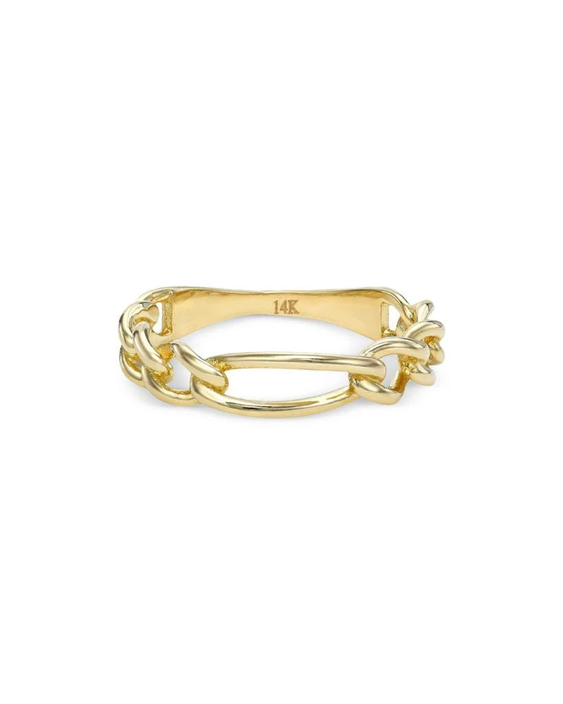 Zoe Lev 14K Yellow Gold Figaro Link Ring 1