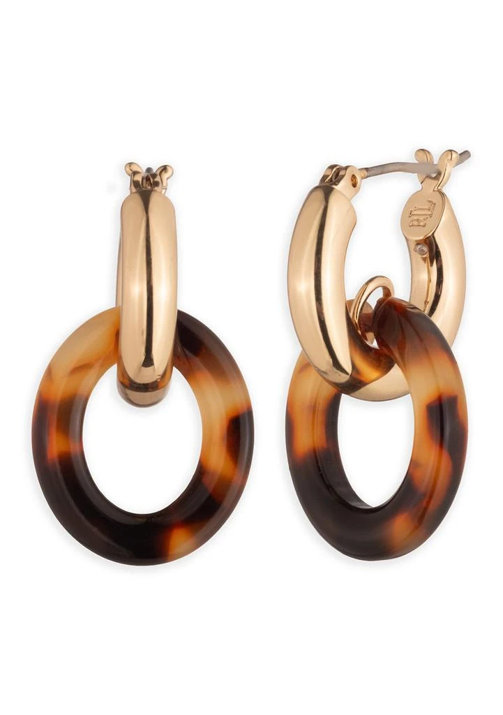Ralph Lauren Animal Print Double Hoop Earrings