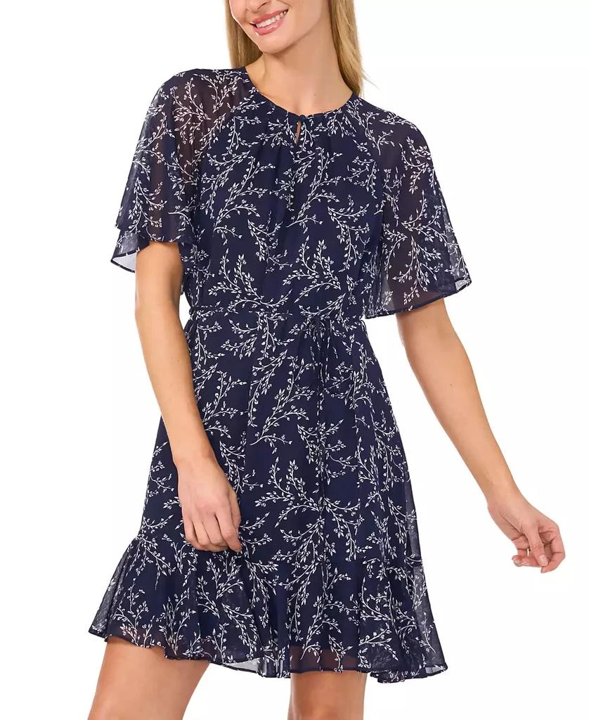 CeCe Women's Raglan Flutter-Sleeve Tie-Waist Dress 3