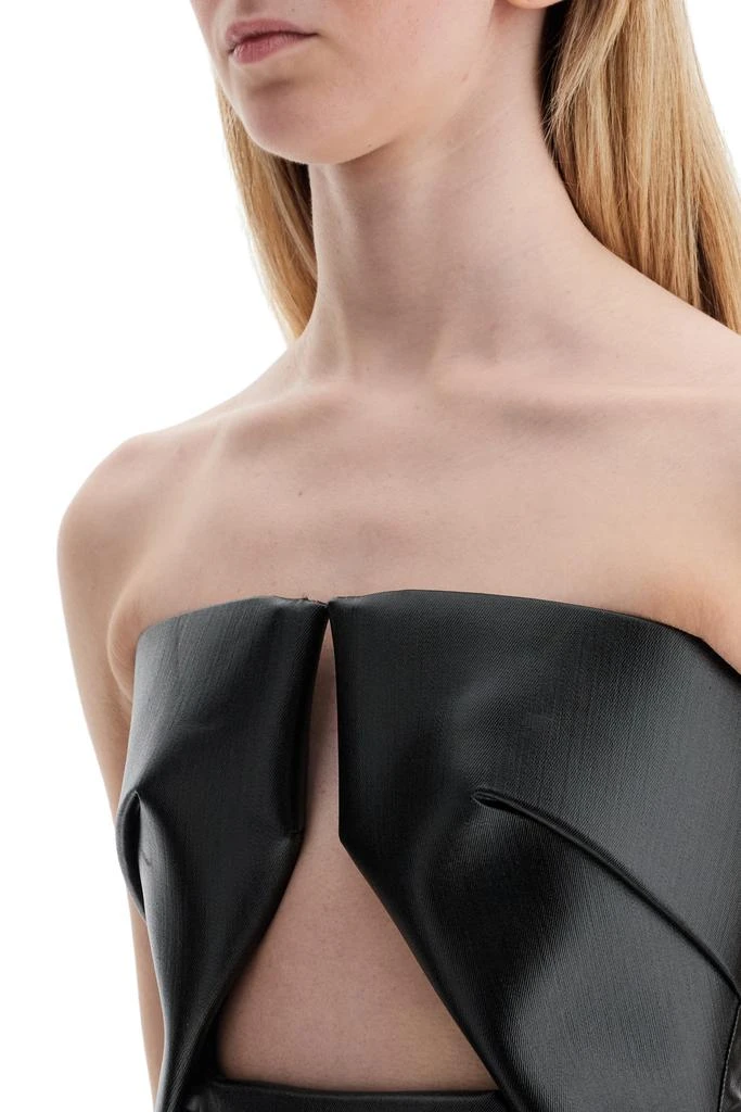 Rick Owens prong mini dress in coated denim 4