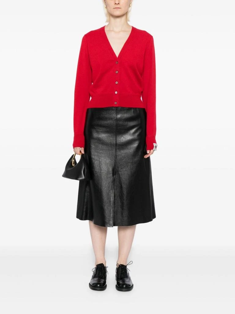 Bally Cardigan with V-Neck and Logo Patch Detail 2