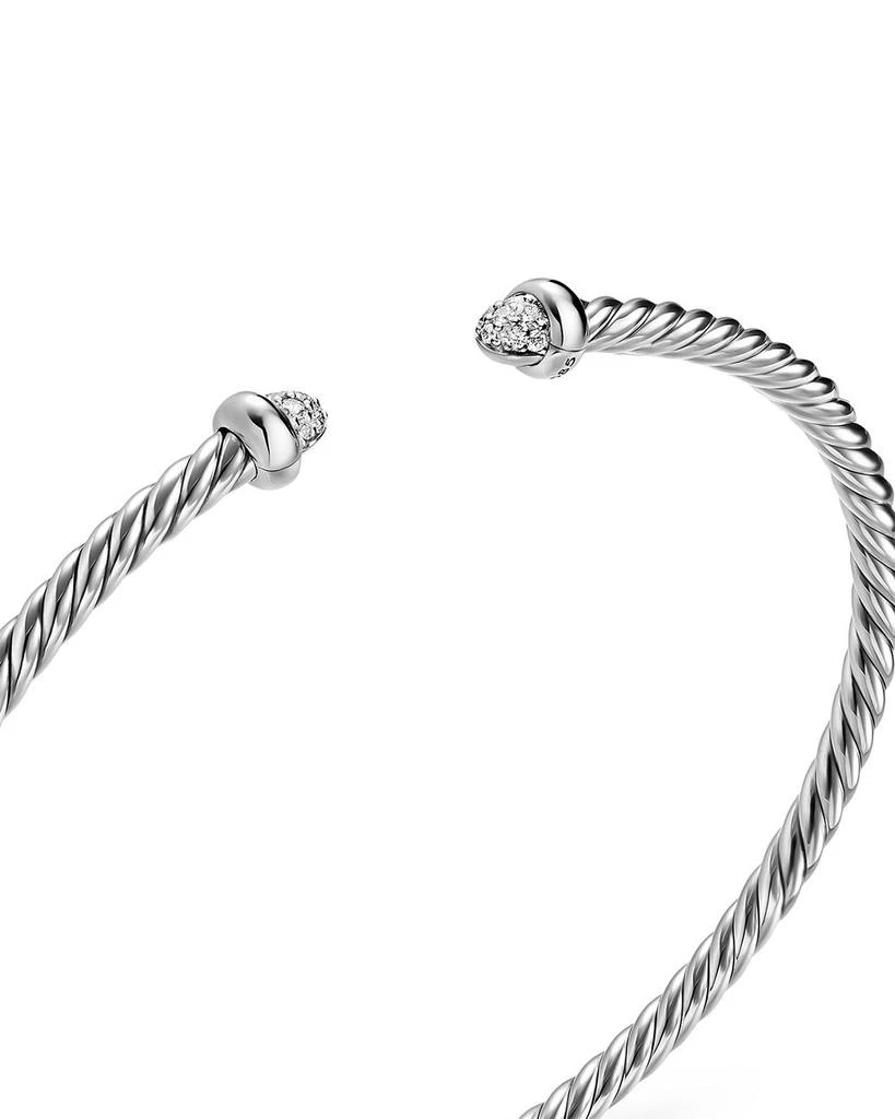 David Yurman Micro Cable Flex® Bracelet in Sterling Silver with Diamonds, 2.6mm 4
