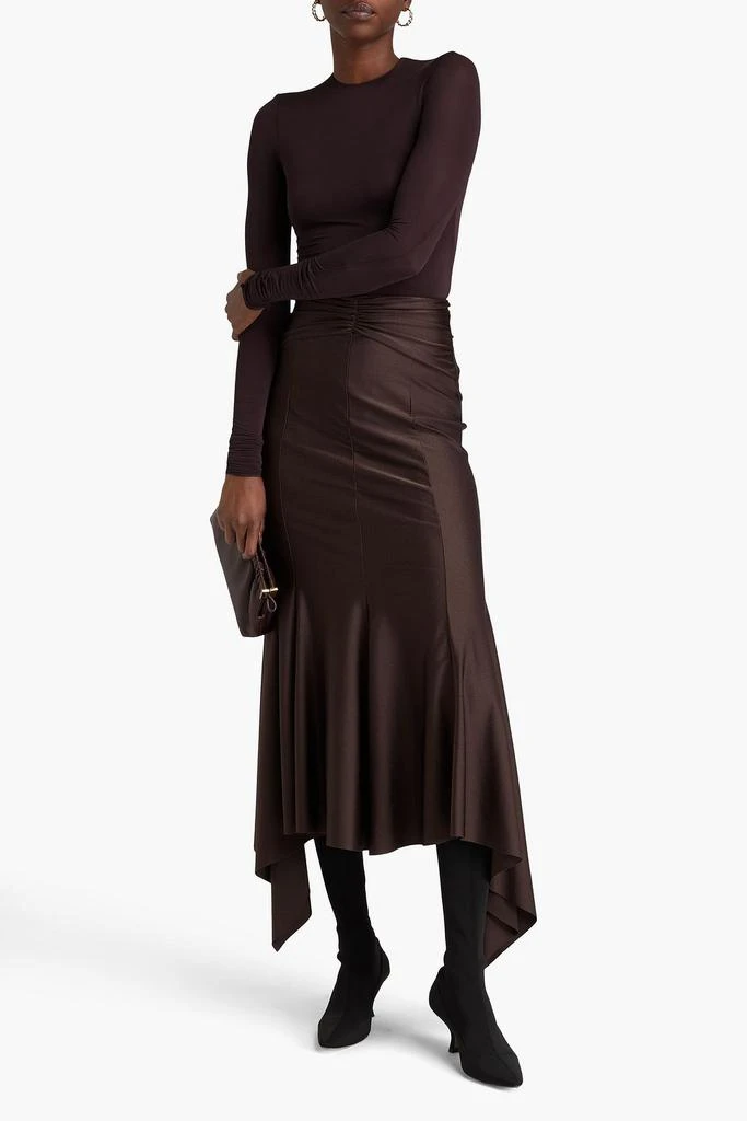PHILOSOPHY di LORENZO SERAFINI Ruched satin-jersey maxi skirt 2