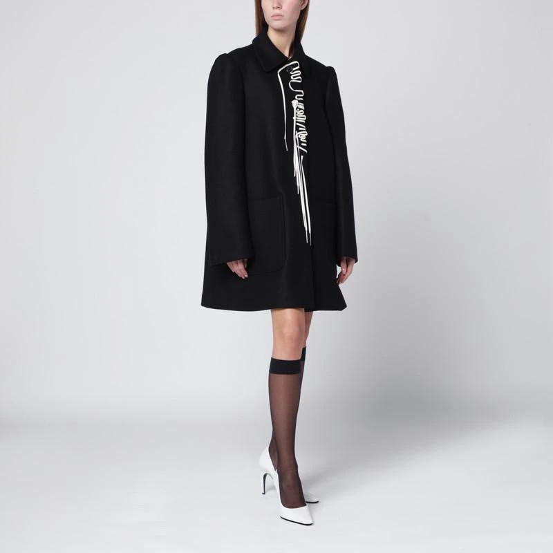 Dries Van Noten Black coat with embroidery detail 2