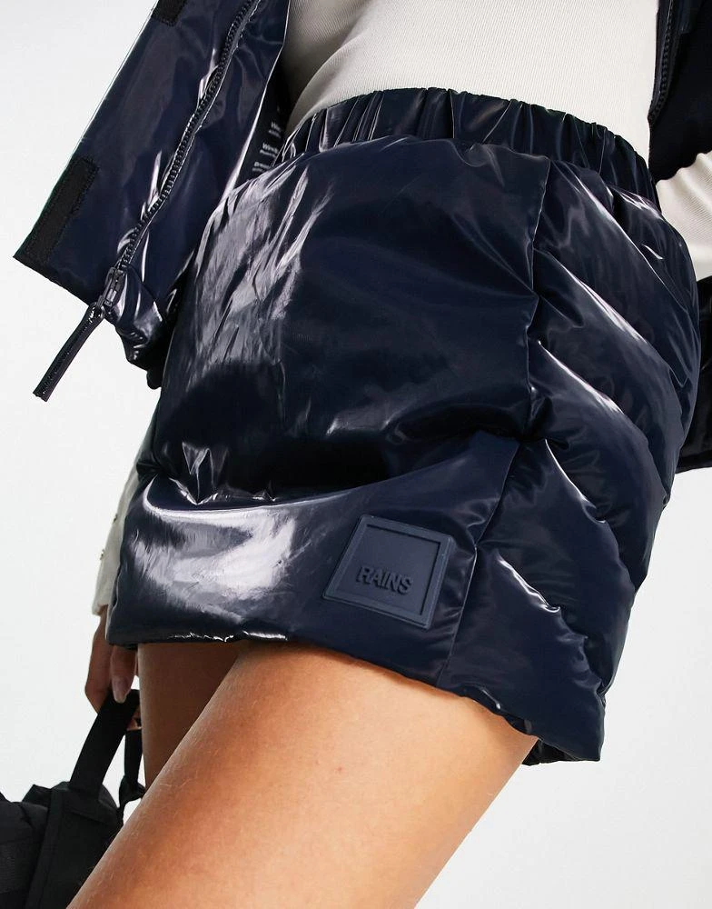 RAINS Rains Loop puffer mini skirt in ink 2