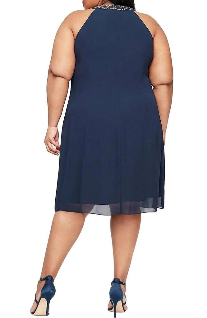 Ignite Evenings - Halter Braid Bead Neck Chiffon Dress  On Sale Now with  Up to 19% Off | Discover Exclusive Deals & Savings at BeyondStyle   Authentic Ignite Evenings women >