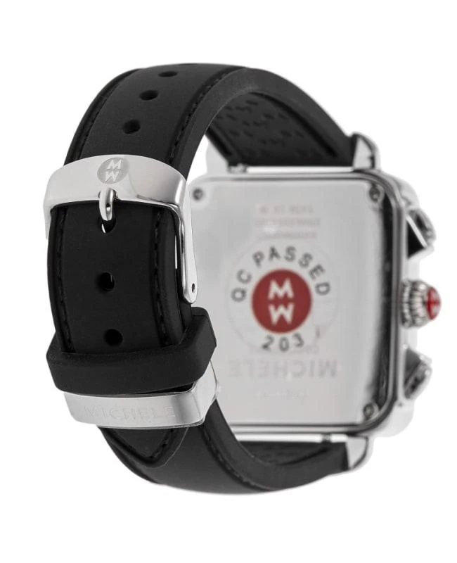 Michele Michele Deco Sport Quartz Chronograph Silver Dial Black Silicone Strap Women's Watch MWW06K000071 4