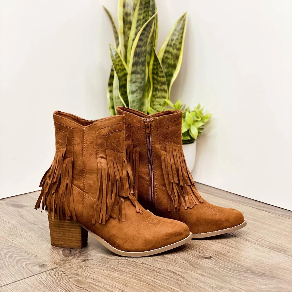 Not Rated Women's Sandra Fringe Booties 4