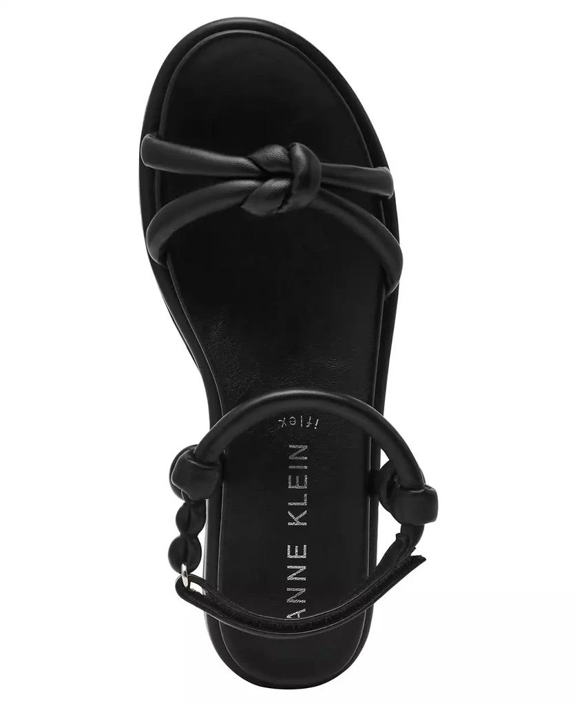 Anne Klein Women's Elisabeth Ankle Strap Footbed Flat Sandals 4