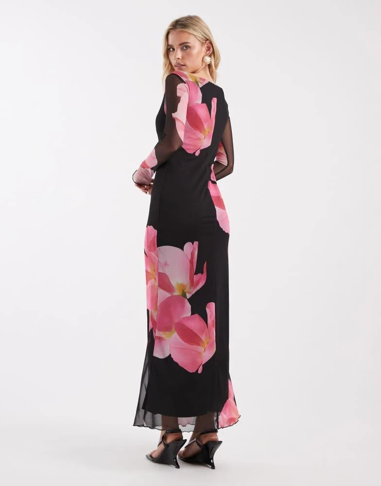 petite maxi dresses with long sleeves Peach Coast Petite Long Sleeve Embroidered Maxi Dress