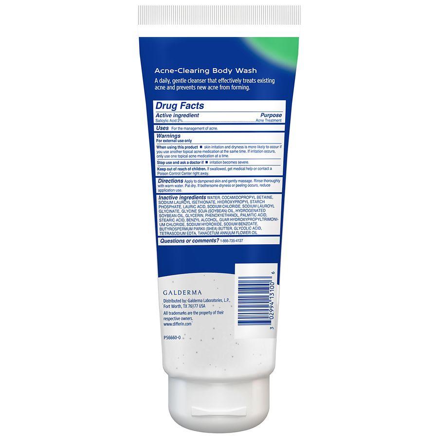 Differin Acne Clearing Relief Body Wash 10 oz Tube