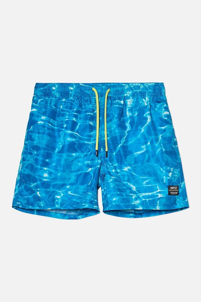 WeSC Men's Zack Pool Swim Trunk Short In Blue 1