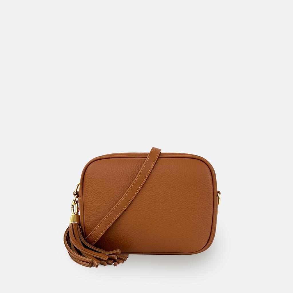 Apatchy London Tan Leather Crossbody Bag With Tan Boho Strap