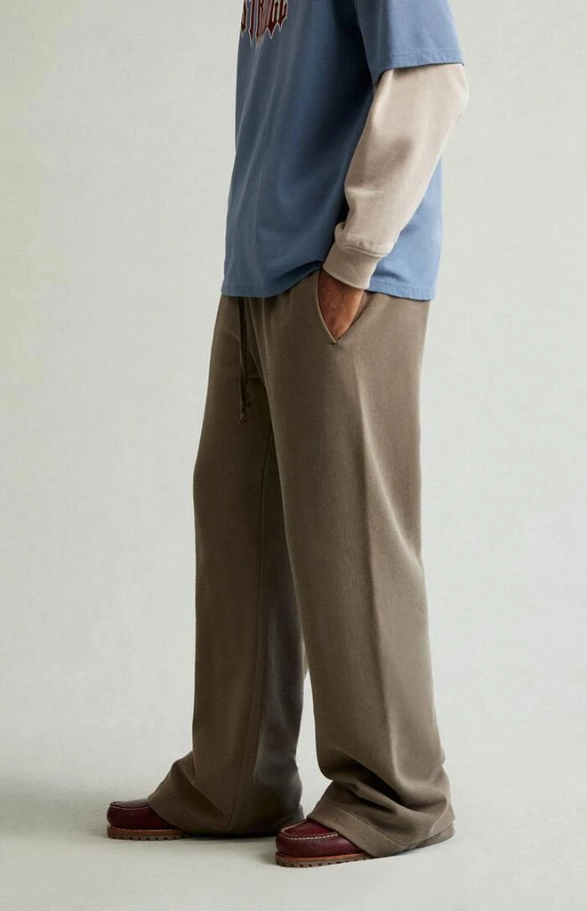 PacSun Brown Fleece Baggy Bootcut Sweatpants 3