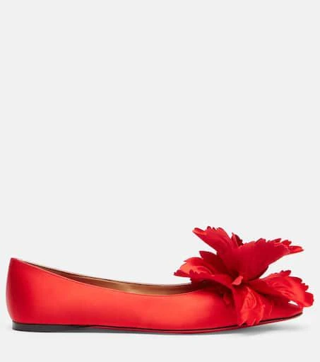 Salvatore Ferragamo Gemy floral-appliqué satin ballet flats 4