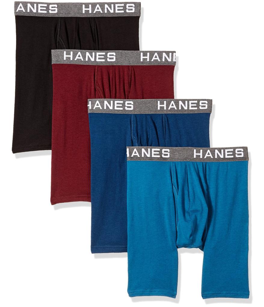 Hanes Comfort Flex Fit Ultra Soft Cotton Modal Blend Boxer Brief 4-Pack