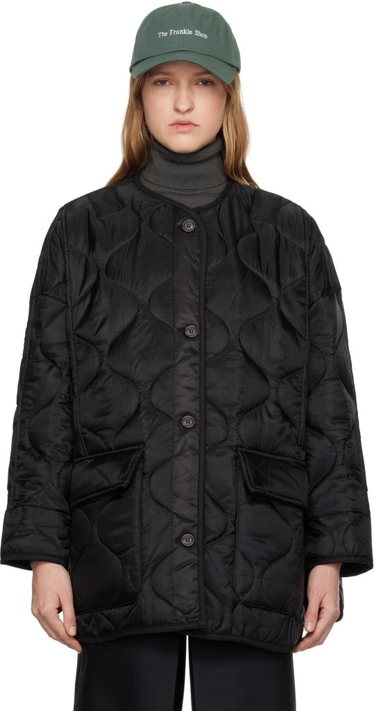The Frankie Shop Black Teddy Quilted Jacket 1