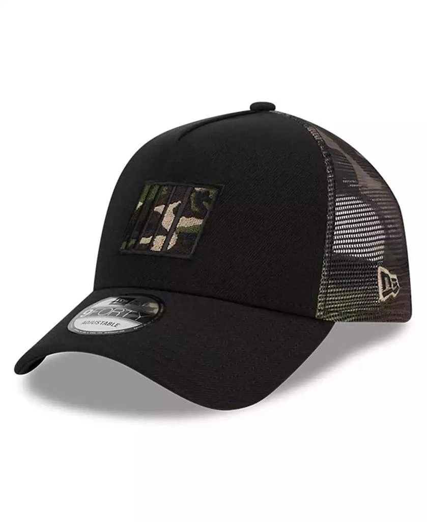 New Era Men's Black NASCAR Camo 9FORTY A-Frame Trucker Adjustable Hat 1
