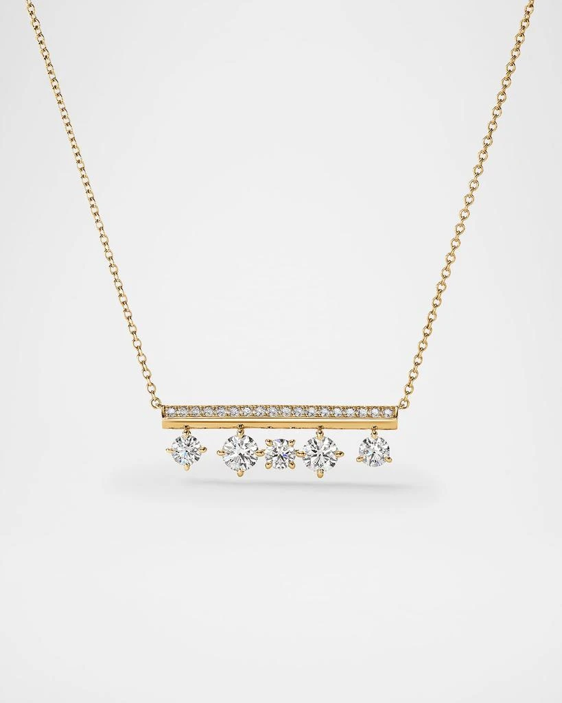 Hearts On Fire 18K Yellow Gold Barre Floating Diamond Pave Pendant Necklace 1