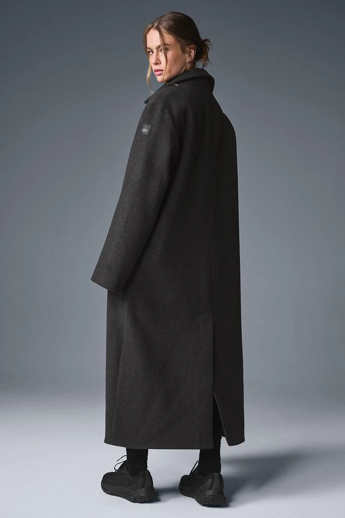 Alo Wool Metro Long Coat - Dark Heather Grey 2