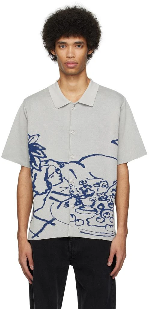 Carne Bollente Gray & Navy Tits Time Shirt 1
