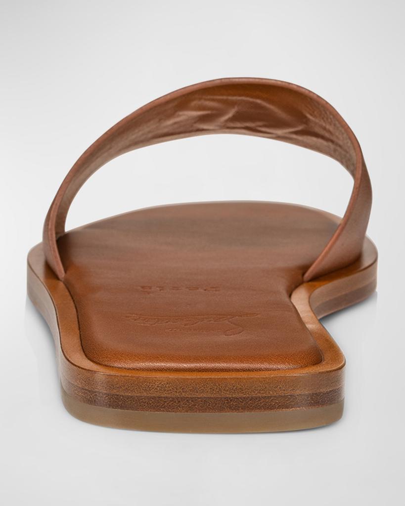 Christian Louboutin Leather Logo Red Sole Slide Sandals Christian Louboutin Leather Logo Red Sole Slide Sandals