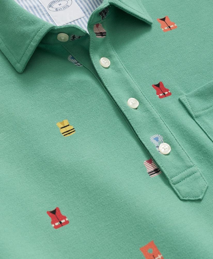 The Vintage Polo Shirt in Pique Life Jacket Print – On Sale