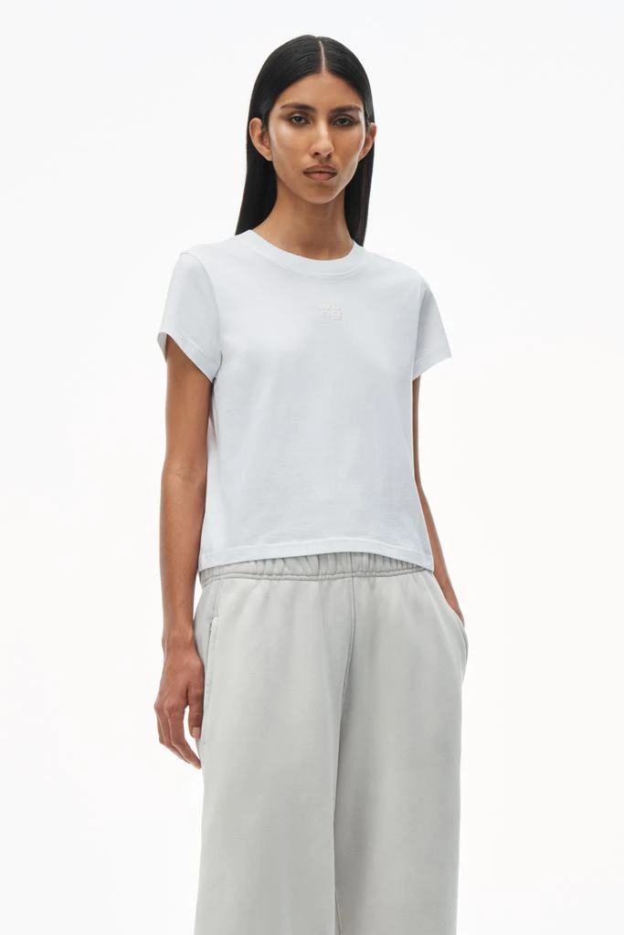 Alexander Wang PUFF LOGO SHRUNKEN TEE IN COTTON JERSEY