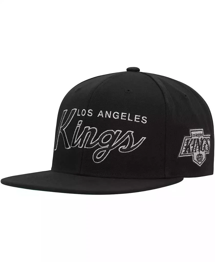 Mitchell & Ness Men's Black Los Angeles Kings Core Team Script 2.0 Snapback Hat 1