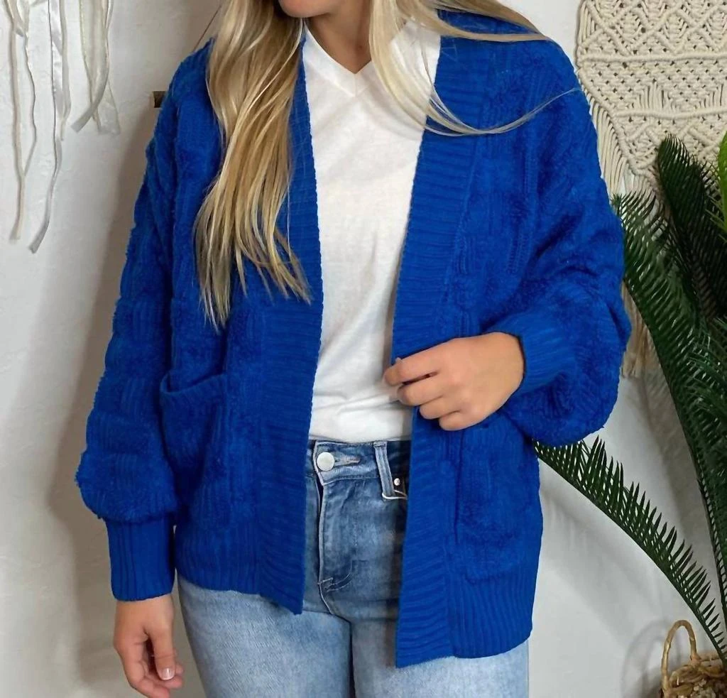 Blu Pepper Blu Pepper - Fluffy Checker Cardigan 1