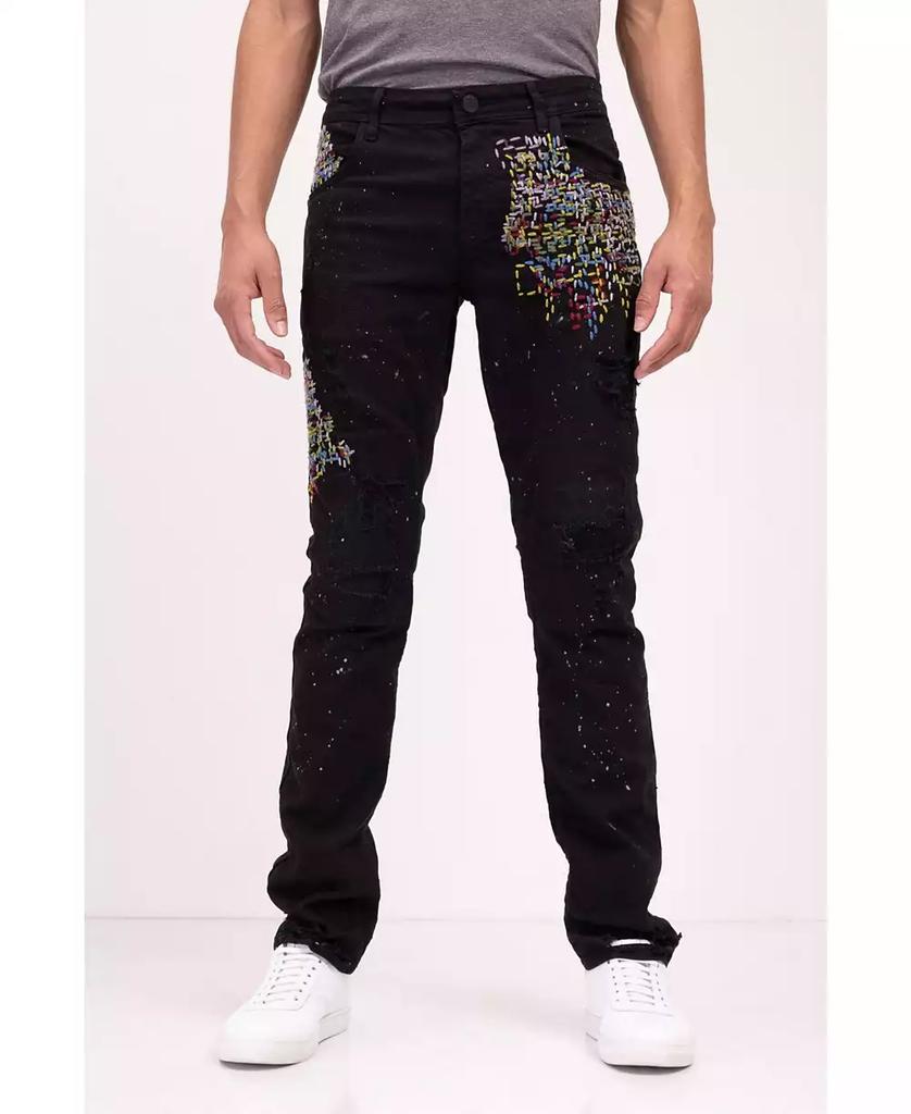 RON TOMSON Men's Modern Embroidered Denim Jeans