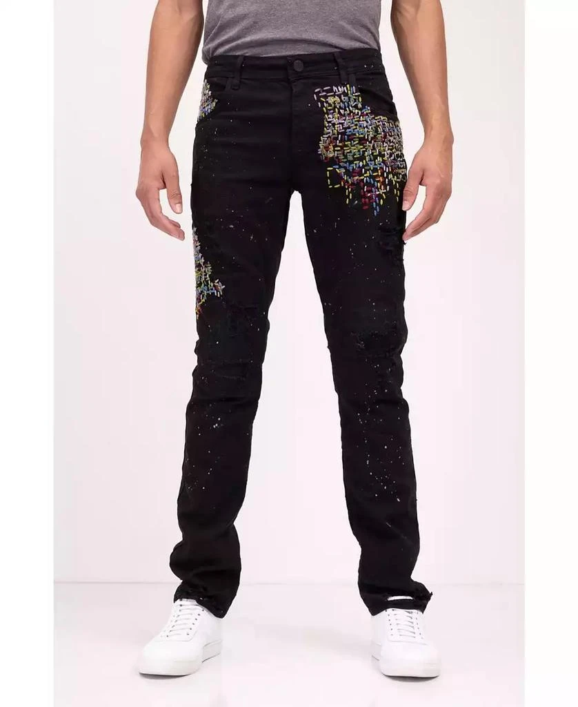 RON TOMSON Men's Modern Embroidered Denim Jeans 1