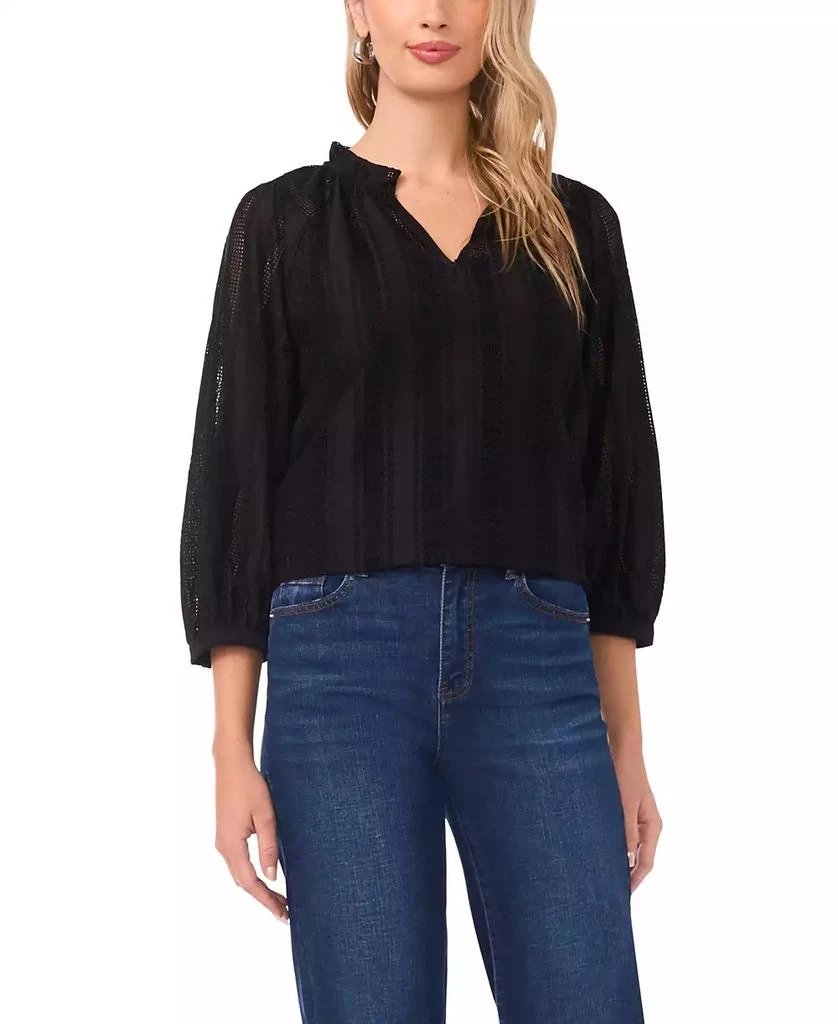 Vince Camuto Women
s Raglan Peasant Sleeve V-Neck Blouse
