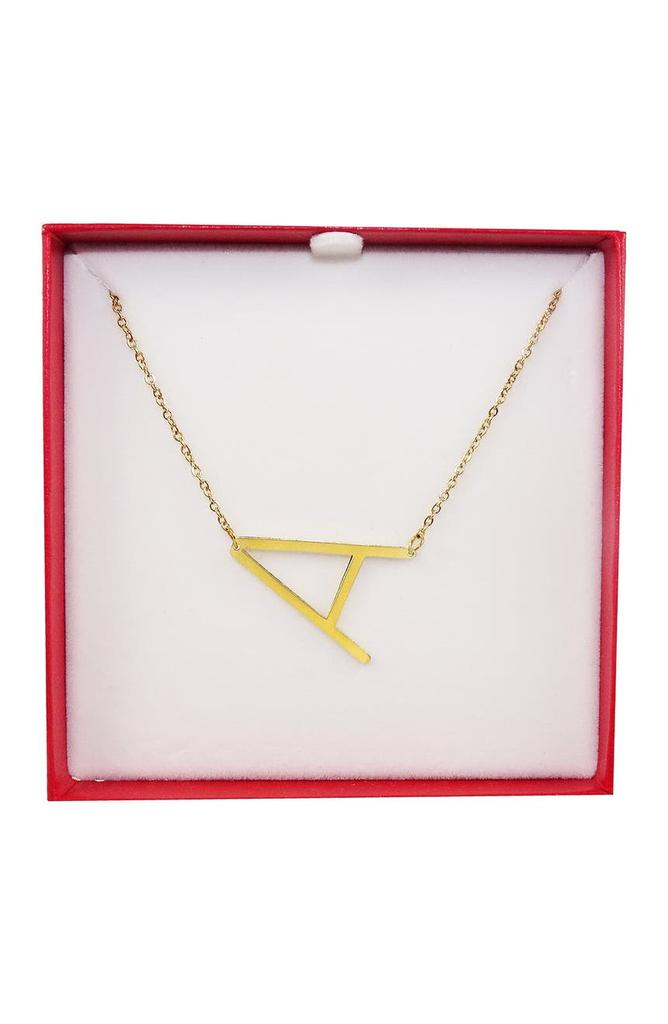 Savvy Cie Jewels 14K Gold Plated Initial Pendant Necklace with Gift Box - Multiple Letters Available