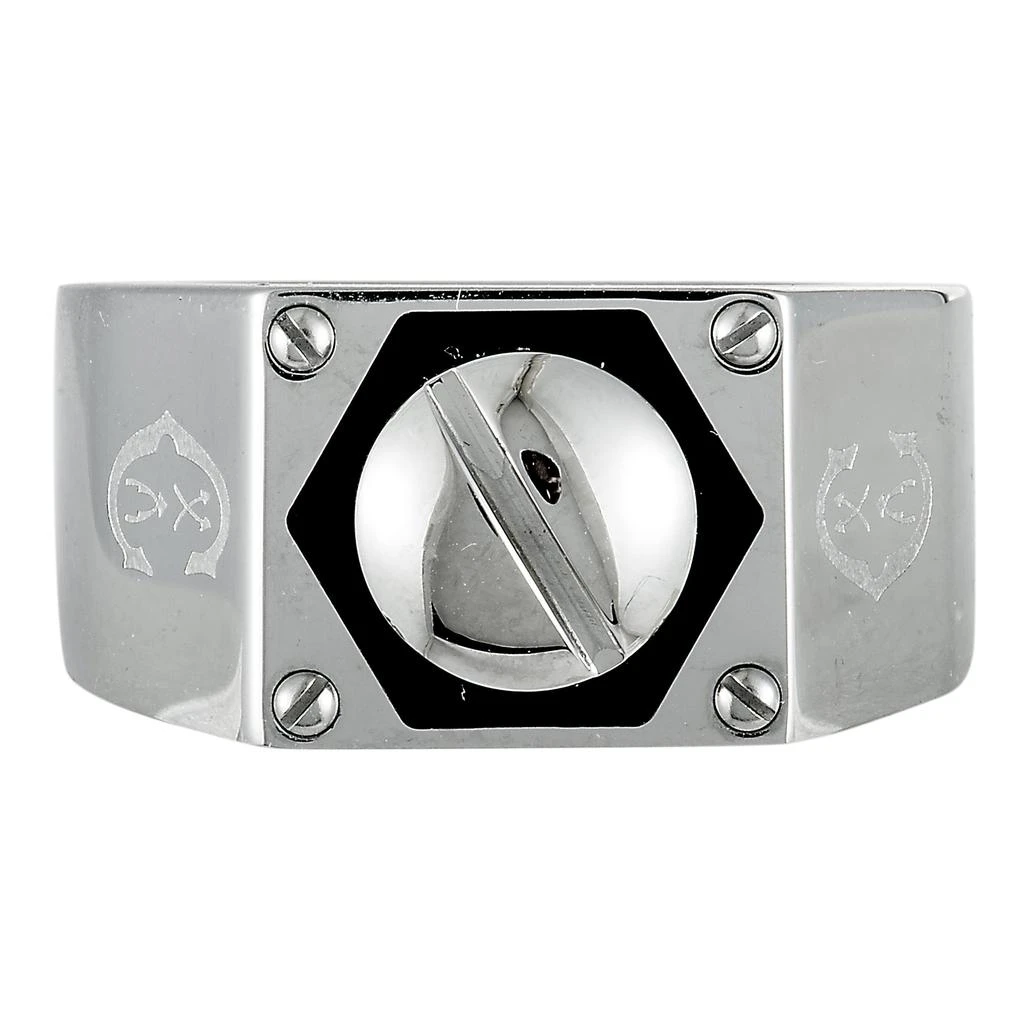 Charriol Rotonde Stainless Steel Black Epoxy Band Ring 5