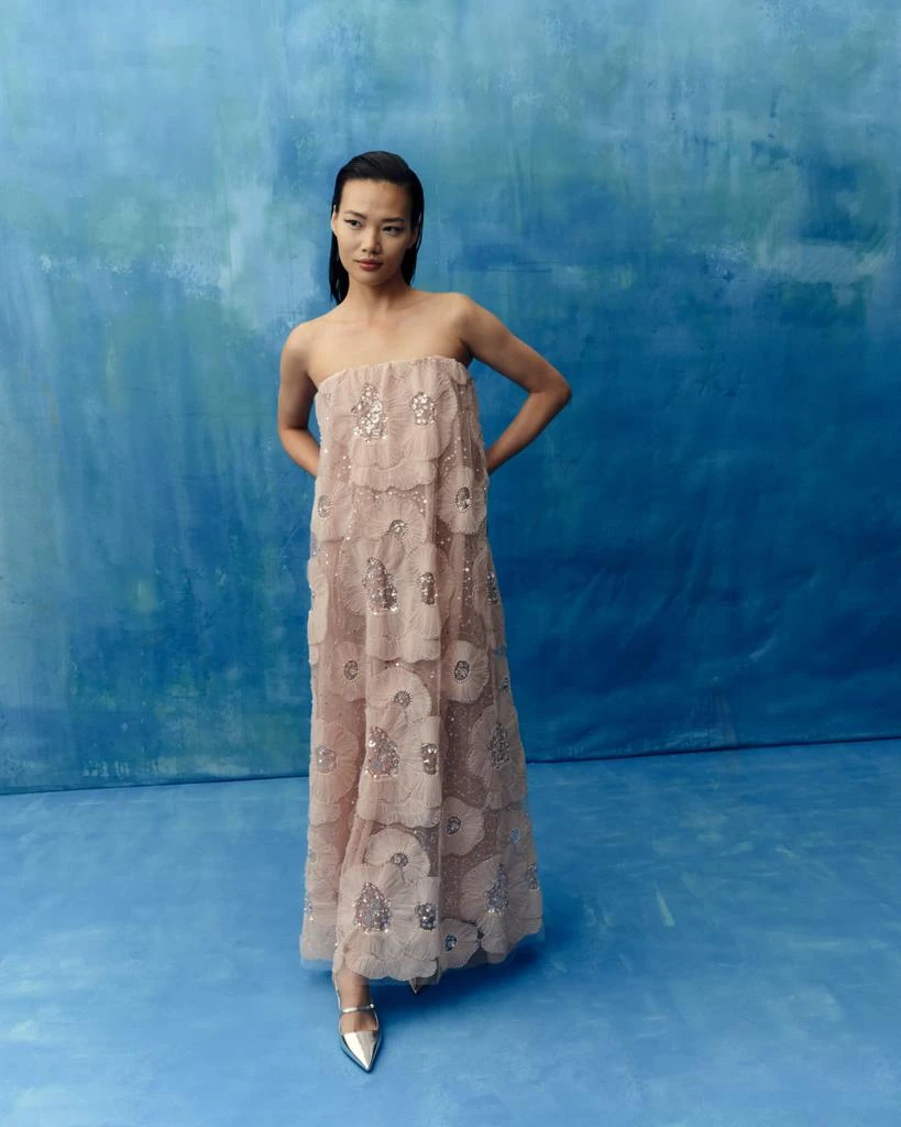 HELSI Margot Strapless Beaded Floral Tulle Gown 2