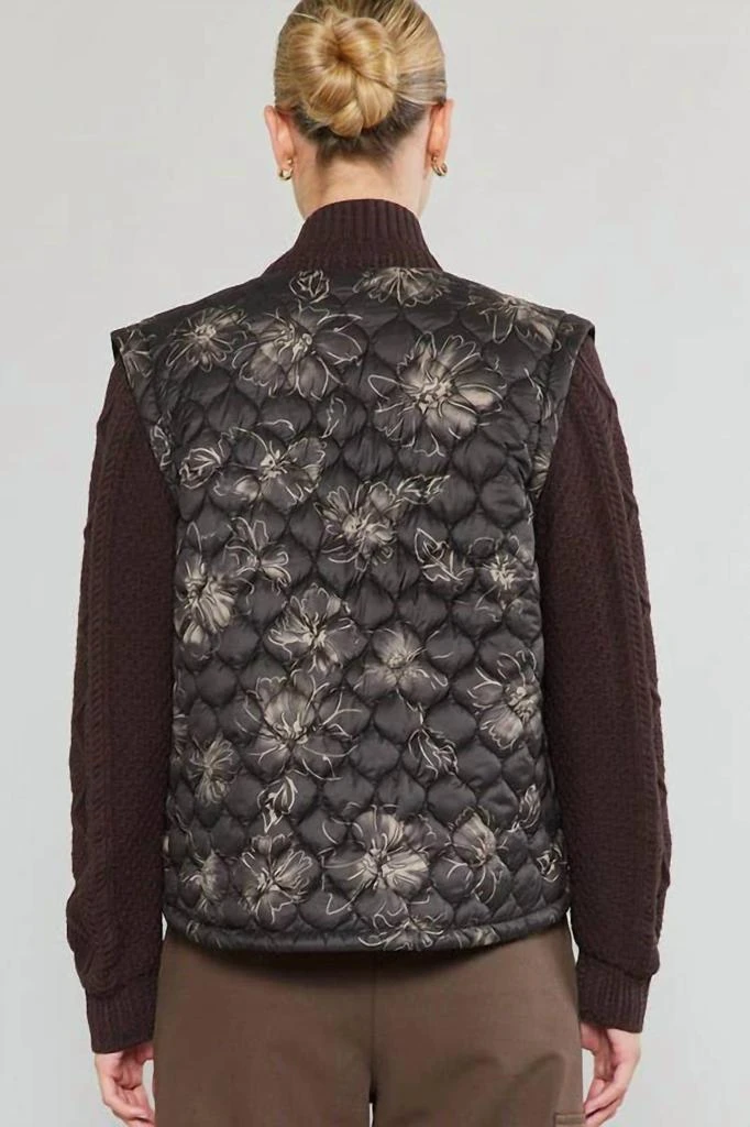 current air Current Air - Floral Quilted Sweater Mixed Media Jacket 2