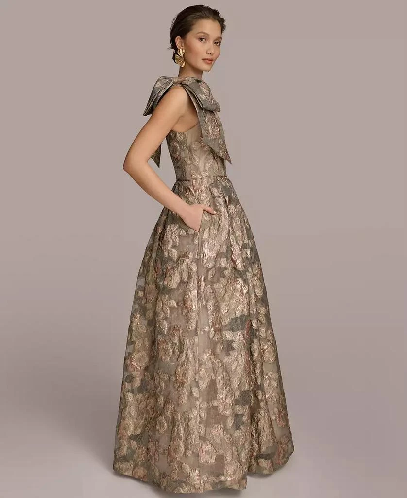 Donna Karan Women's Metallic Jacquard One-Shoulder Ball Gown 3