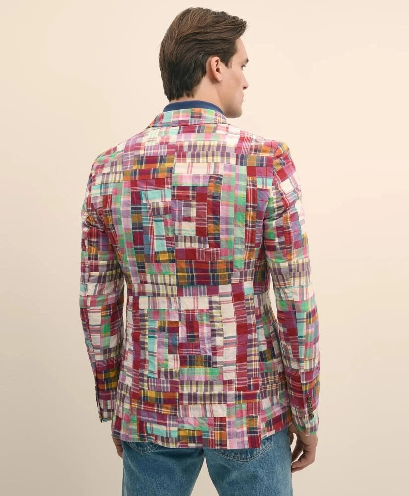 Brooks Brothers Classic Fit Cotton Patchwork Madras Sport Coat 3