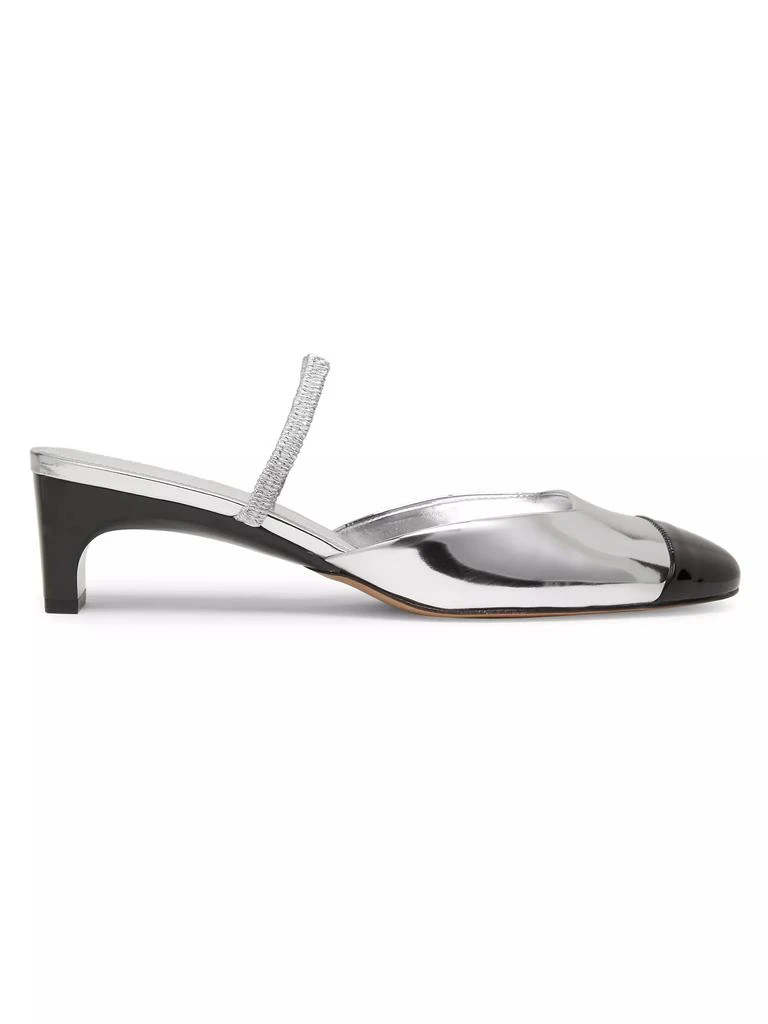 Schutz Bertiel 65MM Two-Tone Metallic Leather Mules 1