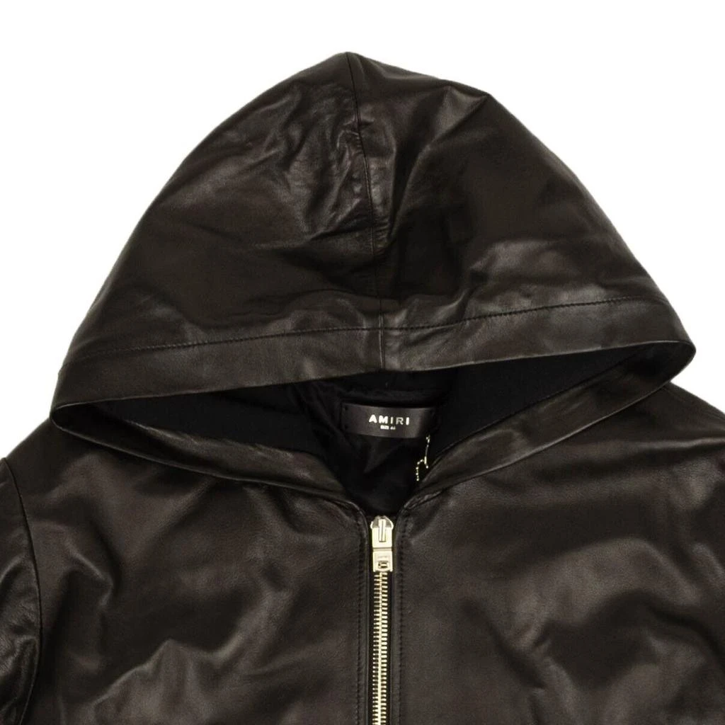 AMIRI Black Leather Hoodie 1