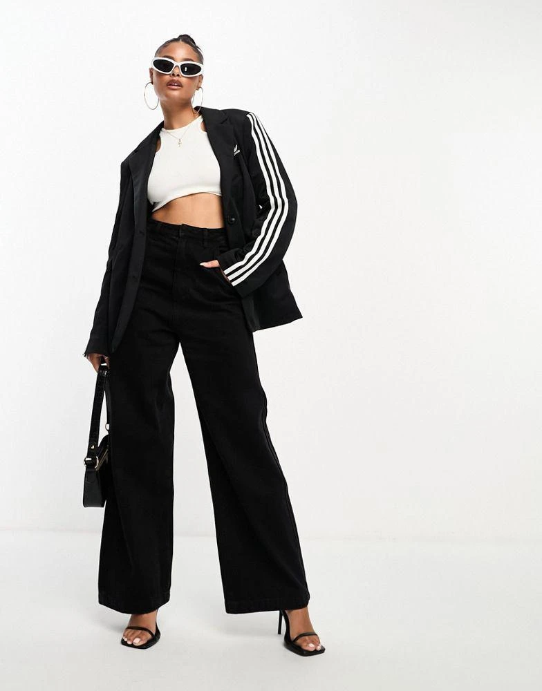 Adidas adidas Originals three stripe blazer in black 4